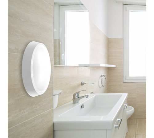 Светильник светодиодный пылевлагозащищенный для ЖКХ ДПБ PBH-PC-OA 8Вт 4000К IP65 белый овал опал  1024565  Jazzway