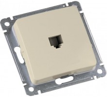 Розетка телефонная скрытой установки, механизм, цвет слоновая кость  РСТ-400-01  HEGEL