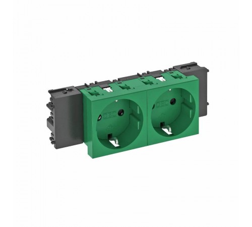 Розетка двойная 0° Modul45connect с з/к, 250 В, 16A (зеленый) (STD-D0C MZGN2)  6120366  OBO Bettermann