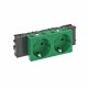 Розетка двойная 0° Modul45connect с з/к, 250 В, 16A (зеленый) (STD-D0C MZGN2)  6120366  OBO Bettermann