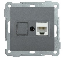 BOLERO антрацит Розетка компьютерная RJ45 Cat5e РК10-1-Б  EKB15-01-K95  IEK