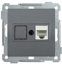 BOLERO антрацит Розетка компьютерная RJ45 Cat5e РК10-1-Б  EKB15-01-K95  IEK