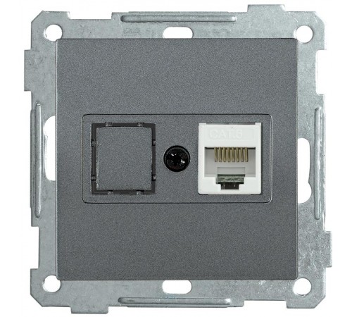 BOLERO антрацит Розетка компьютерная RJ45 Cat5e РК10-1-Б  EKB15-01-K95  IEK