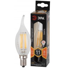 Лампа светодиодная F-LED BXS-11W-827-E14 (филамент, свеча на ветру, 11Вт, тепл, E14)  Б0047001  ЭРА
