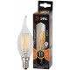 Лампа светодиодная F-LED BXS-11W-827-E14 (филамент, свеча на ветру, 11Вт, тепл, E14)  Б0047001  ЭРА