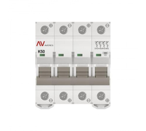 Выключатель автоматический AV-10 DC 4P 50A (K) 10kA AVERES  mcb10-DC-4-50K-av  EKF