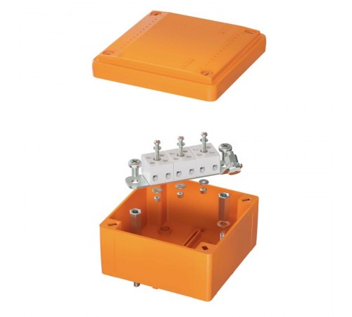 Коробка распределительная пластиковая FS огн., IP56,100х100х50мм, 5р, 450V,10A, 6мм.кв. с гладкими стенками и клеммниками  FSB10506  DKC