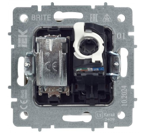 BRITE Розетка двойная TV+RJ45 кат.5E РТВ/РК12-БрЧ черный  BR-AK20-1-K02  IEK