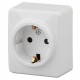 Розетка 11-2204-01  2P+E Schuko со шторками, 16АХ-250В, ОУ, Эксперт, Белый Б0020688  ЭРА