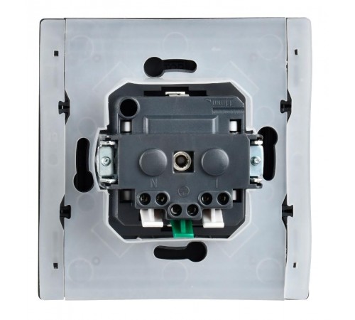 FORTE&PIANO Розетка с заземлением, со шторками, с крышкой безвинтовое крепление 16А IP44 FP519 сталь  FP-R16-16-1-44-K46  IEK