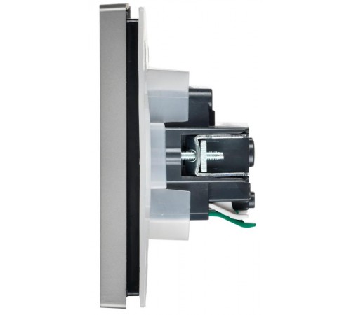 FORTE&PIANO Розетка с заземлением, со шторками, с крышкой безвинтовое крепление 16А IP44 FP519 сталь  FP-R16-16-1-44-K46  IEK