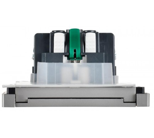 FORTE&PIANO Розетка с заземлением, со шторками, с крышкой безвинтовое крепление 16А IP44 FP519 сталь  FP-R16-16-1-44-K46  IEK