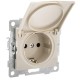 Bravo Розетка 1-ой с/з с з/ш и крышкой, СУ , 16А, 250В, беж  С10Р91-003  GUSI Electric