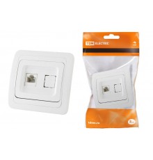 Розетка компьютерная RJ-45 белая "Валдай"   SQ1804-0013  TDM