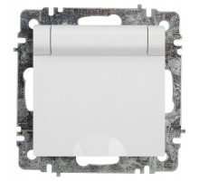 Розетка Intro Accent 6-203-01 2P+E Schuko с крышкой, 16А-250В, IP20, СУ, AL/CU, белый   Б0063709  Intro