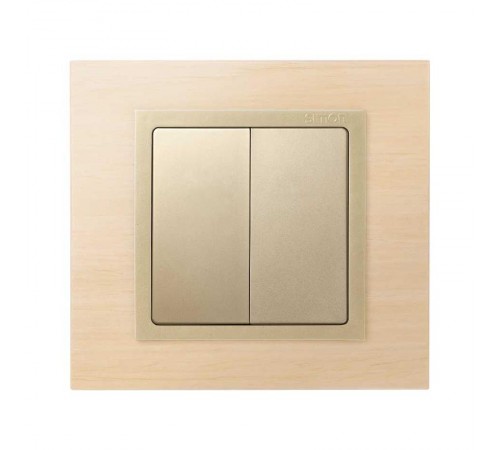 Simon 82 Клавиши (2 шт) для двухклавишного выключателя (проходной + кнопочный), S82, S82N, шампань  82026-34  Simon