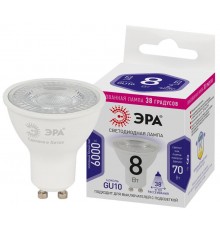 Лампа светодиодная STD LED Lense MR16-8W-860-GU10 GU10 8Вт линзованная софит холодный белый свет  Б0054943  ЭРА