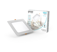 Светильник  Basic Downlight квадрат 18W 1600lm 4000K 170-260V IP20 170*26 белый LED 1/60  9031420218  Gauss
