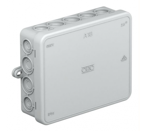 Коробка распределительная A18, 125x100x40 мм, с клеммой (A 18 5)  2000414  OBO Bettermann