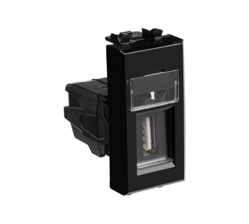 USB 2.0 розетка "Черный квадрат" Avanti модульная, тип А-А, 1 мод  4402401  DKC