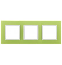 14-5103-26 Рамка на 3 поста, стекло, Эра Elegance, лайм+бел  Б0034516  ЭРА