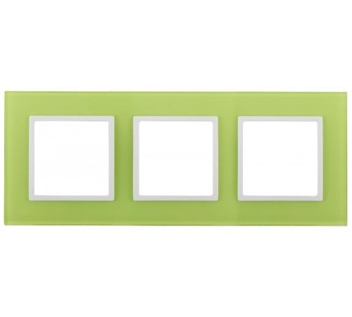 14-5103-26 Рамка на 3 поста, стекло, Эра Elegance, лайм+бел  Б0034516  ЭРА