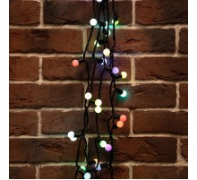 Гирлянда "Мультишарики" 17,5 мм, 20 м, черный ПВХ, 200 диодов, цвет RGB, 24В  303-529  NEON-NIGHT