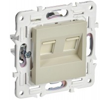 SKANDY Розетка компьютерная двойная RJ45 кат.5E SK-K03B бежевый  SK-K20-1-K10  IEK
