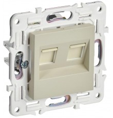 SKANDY Розетка компьютерная двойная RJ45 кат.5E SK-K03B бежевый  SK-K20-1-K10  IEK