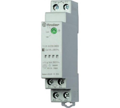Фотореле модульное с фотоэлементом 011.02; быстродействующее; монтаж на рейку 35мм; 1NO 16A; питание 24В АC/DC  113100240001PAS  Finder