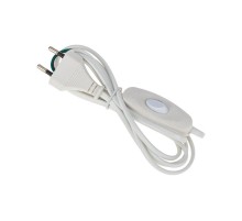 Шнур сетевой 1.8М с выключателем без розетки белый  06-3251  REXANT