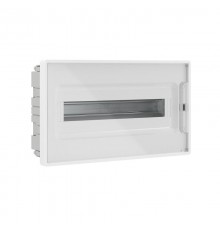 Щиток 18 мод встраиваемый для полых стен FRAME, белый, с прозрачной  дверцей, с 2 шинами PEN на 8 и 10 отв.  F18B3WT  DKC