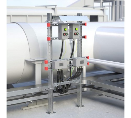 Обжимной комплект монтажных профилей тип 2 , обхват конструкции габаритами 350 на 440 мм , высота подвесной рамы-профиля 800 мм ,для крепления 2 оболо