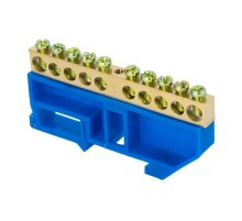 Шина "0" N 63.10 изолятор на DIN-рейку (латунь) EKF PROxima  sn0-63-10-d  EKF