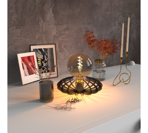 Лампа светодиодная Black LED Filament G95 Flexible E27 6W Golden 360lm 2400К  105802007  Gauss