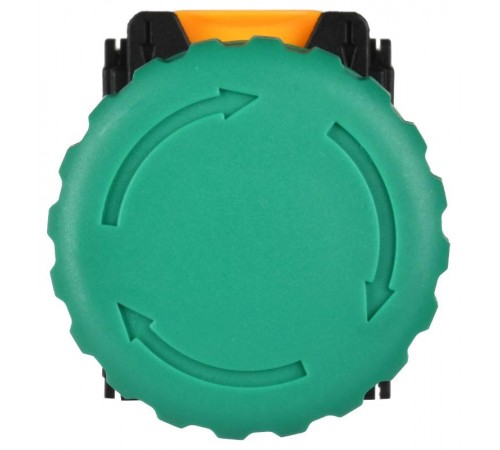 Кнопка "Грибок" поворот. с фикс. 1NO+1NC зелёная MASTER  MI-BG60-11ZS-3-23-K06  IEK