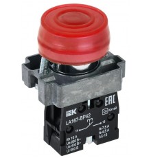 Кнопка LA167-BP42 d=22мм 1р красная  BBT20-BP42-2-22-67-K04  IEK