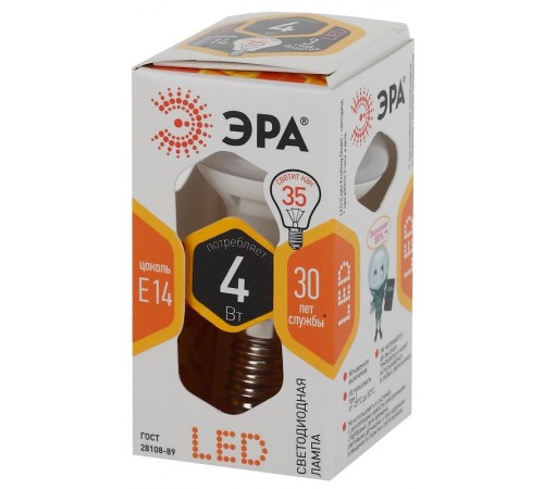 Лампа светодиодная СТАНДАРТ LED R39-4W-827-E14 (диод, рефлектор, 4Вт, тепл, E14)  Б0047930  ЭРА