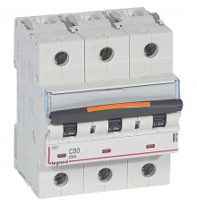 Выключатель автоматический трехполюсный DX3 50А C 25кА (4,5 мод)  409786  Legrand
