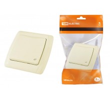 Розетка с крышкой 2П+З с защитными шторками 16А 250В сл. кость "Онега"   SQ1805-0043  TDM