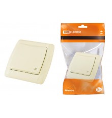 Розетка с крышкой 2П+З с защитными шторками 16А 250В сл. кость "Онега"   SQ1805-0043  TDM