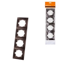 Рамка 4-х постовая вертикальная шоколад "Лама"  SQ1815-0535  TDM