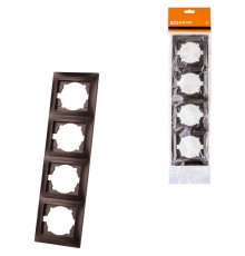 Рамка 4-х постовая вертикальная шоколад "Лама"  SQ1815-0535  TDM