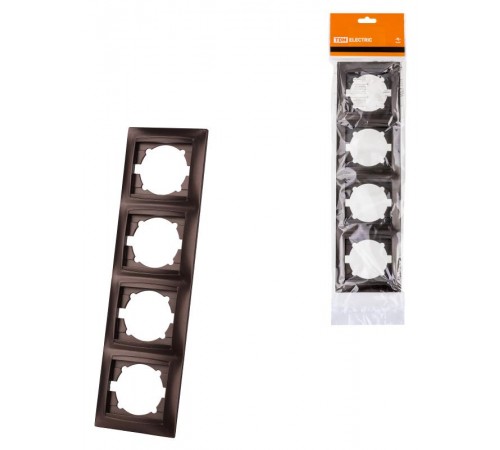 Рамка 4-х постовая вертикальная шоколад "Лама"  SQ1815-0535  TDM