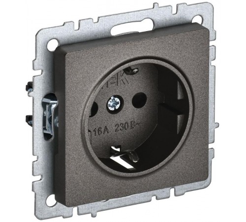 BRITE Розетка с заземлением со шторками 16А РС14-1-0-БрТБ темная бронза  BR-R14-16-K45  IEK