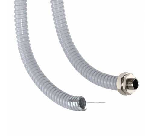 Металлорукав DN 10мм в герметичной ПВХ изоляции, Dвн 10,0 мм, Dнар 14,0, с протяжкой, 50 м, цвет серый  6071R-010P  DKC