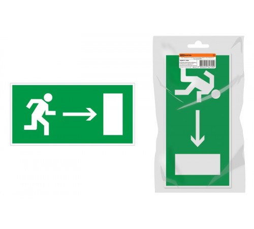 Знак "Направление к эвакуационному выходу направо" 350х124мм для ССА  SQ0817-1006  TDM