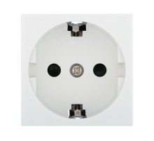 Розетка с з/к, со шторками глянцевая поверхность (белый) LK45  851104  Ecoplast
