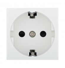 Розетка с з/к, со шторками глянцевая поверхность (белый) LK45  851104  Ecoplast