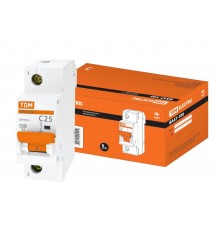 Выключатель автоматический однополюсный ВА47-100 25А C 10кА  SQ0207-0048  TDM